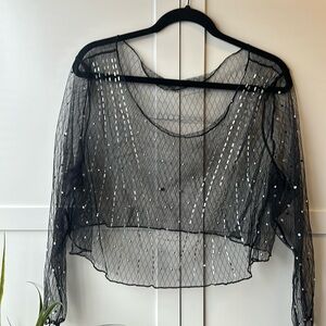 Bling mesh crop top